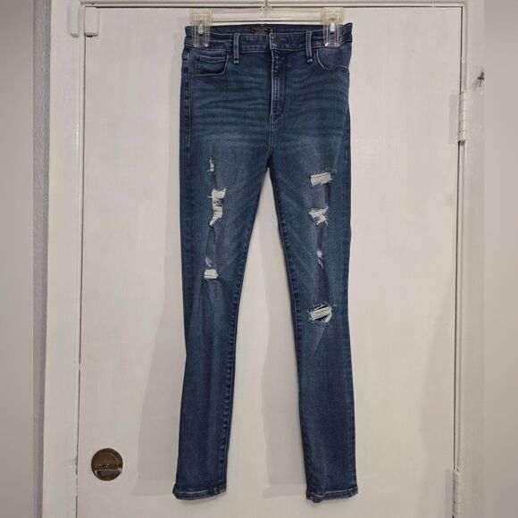 Abercrombie and Fitch simone high rise super skinny jeans size 25 distressed - Picture 2 of 12
